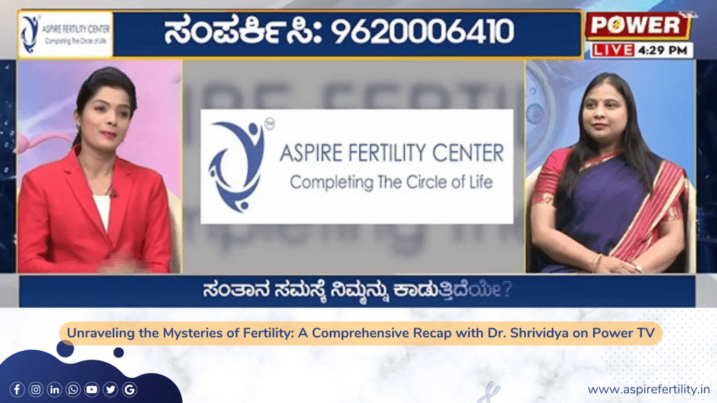 Unraveling the Mysteries of Fertility Treatment, IVF, IUI & Infertility in Men & Women: A Comprehensive Recap with Dr. Shrividya on Power TV 15-Dec-23 Aspire Fertility Center in HSR Layout, Sarjapura Bangalore